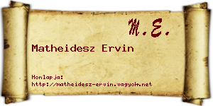 Matheidesz Ervin névjegykártya